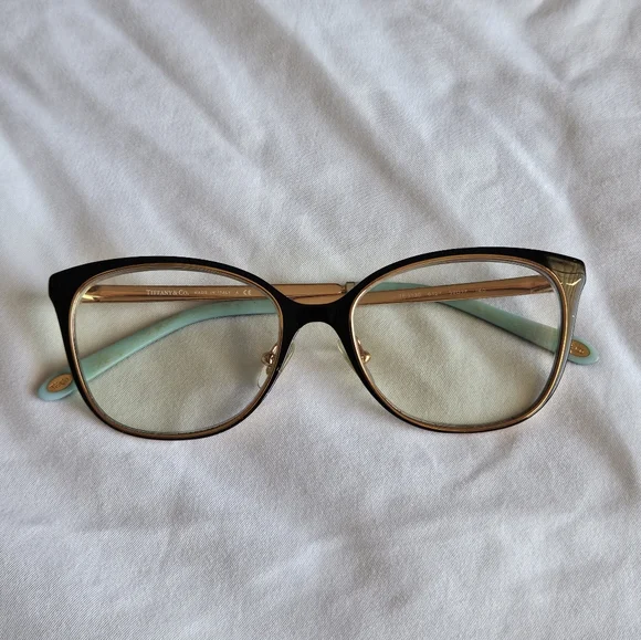 Tiffany & Co. Black and Gold Glasses with Blue Accents TF1130 Eyeglasses - Picture 3 of 17